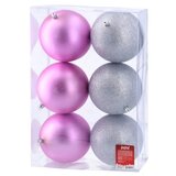 Festa Icy, novogodišnja kugla, srebrno pink, 12cm, 6K | ePonuda.com