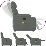 vidaXL Električni masažni naslonjač od tkanine tamnosivi | shoptok.hr