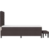  Krevet s podnice s madracem i klupom Tamnosmeđa 90x200 cm Tkanina | shoptok.hr