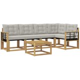 vidaXL Zunanja garnitura za sedenje 6 pcs Bela in svetlo siva, (5000282702) | Shoptok.si