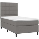  Box spring postelja z vzmetnico LED temno siva 90x200 cm blago, (20789461) | Shoptok.si