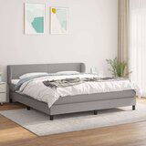  Box spring postelja z vzmetnico svetlo siva 180x200 cm blago, (20790594) Cene