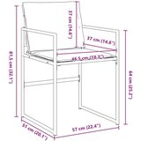 vidaXL 9-dijelni blagovaonski set s jastučićima, crna Textilene i čelik | shoptok.hr
