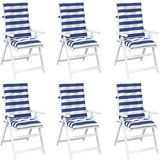  Jastučić za van 6 pcs Plava i bijela 120 x 50 x 7 cm Tkanina | Eponuda.com