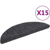  Prostirke za stepenice, samoljepljive, 15 kom, 56x17x3 cm, tamno sive, poluokrugle | shoptok.hr