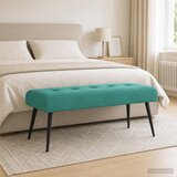  Klupa s gumbastim tkanjem Tirkizna 110 x 40 x 46 cm Bar&amp;scaron;un Slike