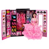  Veliki set odjeće za lutku u ormaru - roza | shoptok.hr