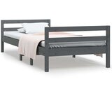  Za krevet sivi 90 x 200 cm od masivne borovine | shoptok.hr