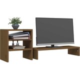  Stalak za monitor boja meda 81 x 20 x 30 cm od masivne borovine | shoptok.hr