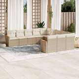 vidaXL 11-dijelni set vrtnih sofa od poliratana s jastucima bež | shoptok.hr