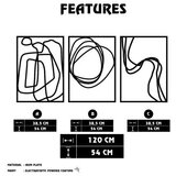 Wallity zidna dekoracija Achermus, 120x54cm, Crna | ePonuda.com