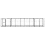 vidaXL Zunanji pasji boks jeklo s streho 21,78 m² | Shoptok.si