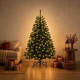 Umjetno božićno drvce s nogom 180 cm 300 LED lampica - Srednje zelena Ø 90 x 180 cm s 300 LED dioda | shoptok.hr