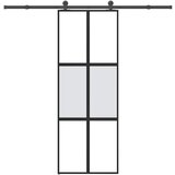 vidaXL Klizna vrata s priborom 76 x 205 cm kaljeno staklo i aluminij Cijene