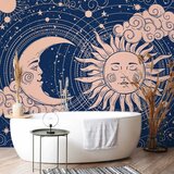  Foto tapeta - Cosmic Harmony - Illustration of the Sun and Moon on a Navy Background 300x210 Vodootporna | shoptok.hr