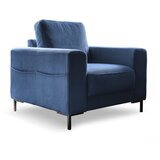 Miuform Temno moder fotelj iz rebrastega žameta Lofty Lilly – | Shoptok.si