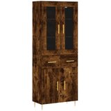  Visoka komoda dimljeni hrast 69,5x34x180 cm konstruiranog drva | shoptok.hr
