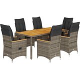  7-dijelni vrtni blagovaonski set sivi od poliratana Siva 190 x 90 x 75 cm | shoptok.hr