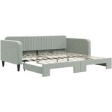  Dnevni krevet na razvlačenje svjetlosivi 100x200 cm baršunasti | Eponuda.com