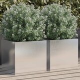 Furnova Cvetlično korito 2 kosa srebrno 32x30x29 cm nerjaveče jeklo, (21922152) | Shoptok.si