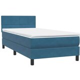 Box Spring krevet s madracem tamnoplavi 80x210 cm baršun | shoptok.hr