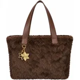 Ročne torbice Camillashopper Bag Eco Pelliccia C/Charm 30X35x12 Kostanjeva