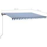  Tenda na ručno uvlačenje s LED svjetlom 450x300 cm plavo-bijela | shoptok.hr