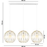  Luster na sajli MATT 3xE27/60W/230V bela/zlatna | Eponuda.com