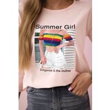 Kesi Blouse with Summer Girl print in powder pink | shoptok.hr