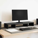 vidaXL Stojalo za monitor nastavljivo črna hrast 80x24x10,5 cm Cene