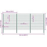  Ogradni panel sa stupovima od željeza 522x200 cm zeleni | Eponuda.com