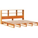 Krevet s regalom za knjige bez madraca 200x200 cm masivno drvo | shoptok.hr