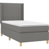  box spring s madracem LED tamnosivi 80 x 200 cm tkanina | shoptok.hr