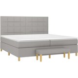  Box spring postelja z vzmetnico svetlo siva 200x200 cm blago, (20761028) | Shoptok.si