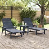 vidaXL Set od 3 ležaljki za vrt Mornarsko plava HDPE | shoptok.hr