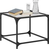 vidaXL Stolić s prozirnom staklenom površinom 50 x 50 x 40 cm čelik | shoptok.hr