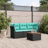  4-dijelni set vrtnih sofa od poliratana s jastucima crni | shoptok.hr