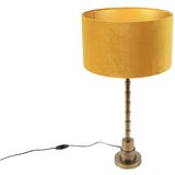 QAZQA Art deco namizna svetilka z žametnim odtenkom rumena 35 cm - Pisos Cene