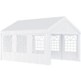 Outsunny Zunanji zunanji gazebo poročni party šotor beli jekleni okvir (6m x 4m x2,8m), (20752920) | Shoptok.si