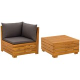  2 Komad Set lounge namještaja za vrt Čvrsto drvo akacije Smeđa | Eponuda.com
