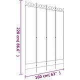 Sobna pregrada s 4 panela crna 160x220 cm od tkanine | Eponuda.ba