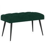  Klupa s gumbastim tkanjem Tamnozelena 80 x 40 x 46 cm Baršun | shoptok.hr