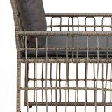  Set vanjskog namještaja s jastukom 4 pcs Siva i tamno siva - siva i tamnosiva 2x pojedinačna stolica +1x klupa +1x veliki stol | shoptok.hr