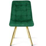  Okretna stolica CIEZA 360, zeleni baršun, zlatne metalne noge, set 2 kom | shoptok.hr