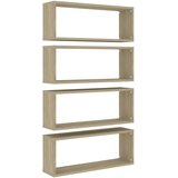 Maison Chic Stenske Police - Viseča polica kockaste 4 kosi sonoma hrast 60x15x23 cm, (21793923) | Shoptok.si