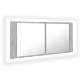 Maison Chic LED Kopalniška omarica - Kopalniški kabinet z ogledalom betonsko siva akril, (21794391) Cene