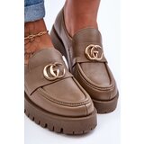 Laura Messi Women's Leather Half-Boots with Ornament Dark Beige Rosefalls | Shoptok.si