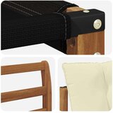  Set vanjskih sofa Čvrsto drvo akacije i Textilene Prirodna Smeđa 95,5 x 83 x 73 cm | Shoptok.si