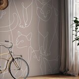  Foto tapeta - Cat lineart - minimalist sketches of white cats on beige background 150x105 Vodootporna | shoptok.hr