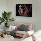  Slika - Crazy Lion (1 Part) Wide 120x80 U crnom drvenom okviru | shoptok.hr